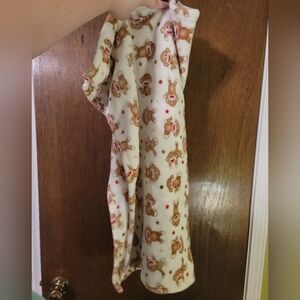 Sock Monkey Baby Blanket - Cream